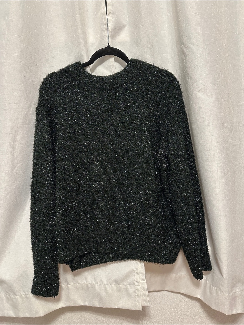 Cozy Green Sparkle Crewneck Sweater